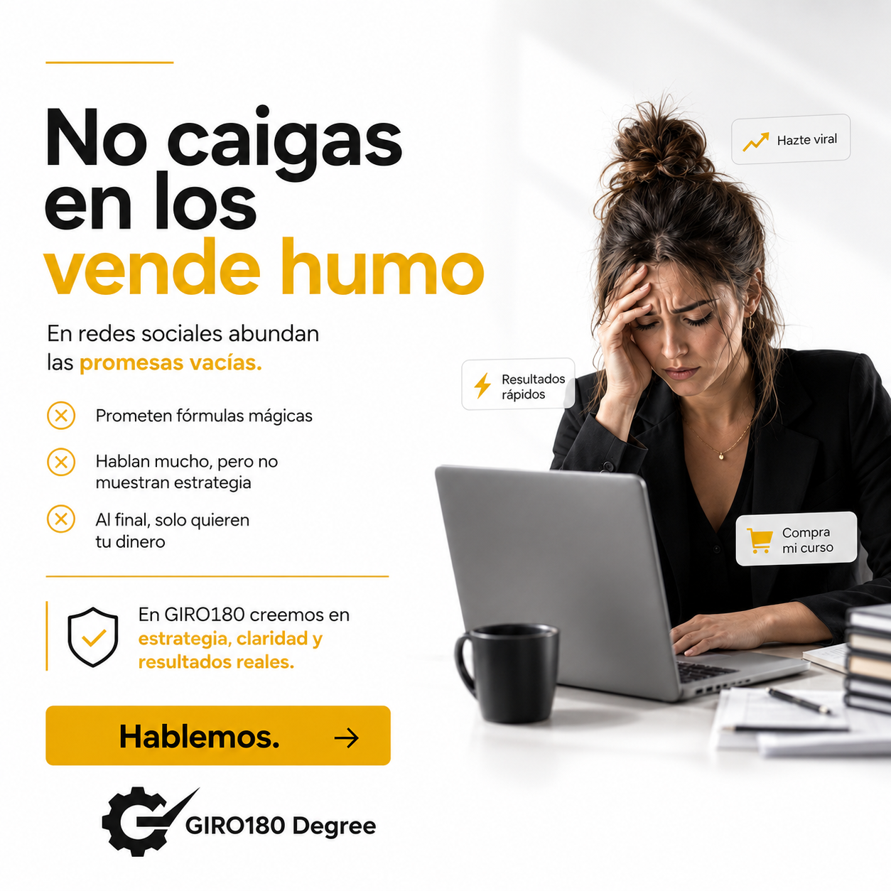 Las pérdidas que sufren los emprendedores por los 'vende humo' son significativas. — girocertified